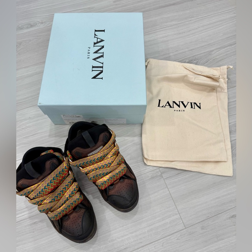 Lanvin Black and Multicolor High-Top Sneakers